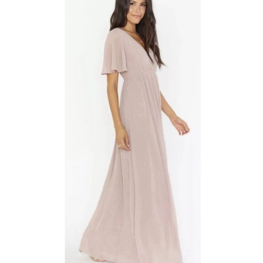 Show Me Your MuMu NEW Emily Empire Maxi Dress Size XS Beige USA MADE